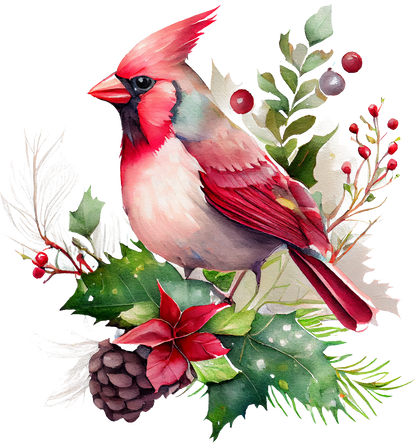 Watercolor Cardinals - White Cast Decals