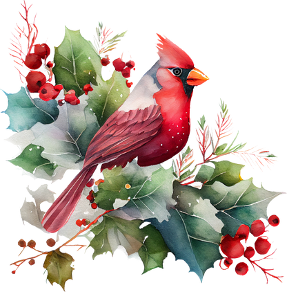 Watercolor Cardinals - White Cast Decals