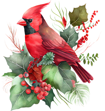 Watercolor Cardinals - White Cast Decals