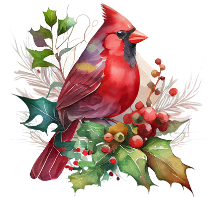 Watercolor Cardinals - White Cast Decals