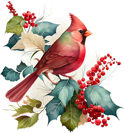 Watercolor Cardinals - White Cast Decals