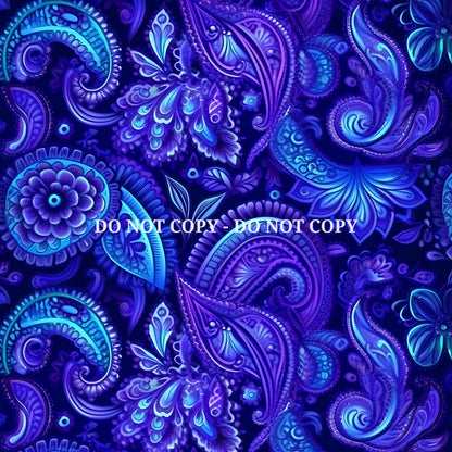 DARK BLUE AND PURPLE PAISLEY - MULTIPLE VARIATIONS