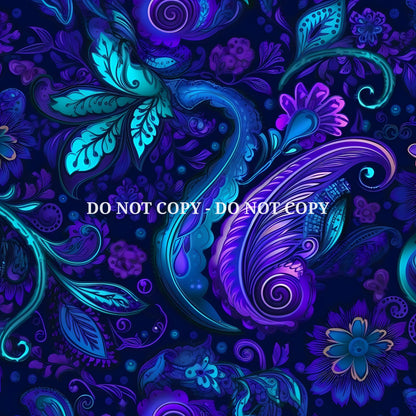 DARK BLUE AND PURPLE PAISLEY - MULTIPLE VARIATIONS