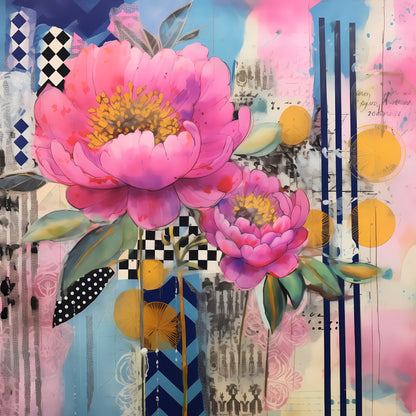 ABSTRACT PEONIES - MULTIPLE VARIATIONS