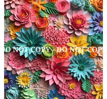 3D FLORAL PATTERN VINYL  - MULTIPLE VARIATIONS