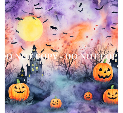 WATERCOLOR HALLOWEEN PATTERN VINYL - MULTIPLE VARIATIONS