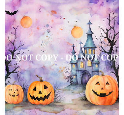 WATERCOLOR HALLOWEEN PATTERN VINYL - MULTIPLE VARIATIONS