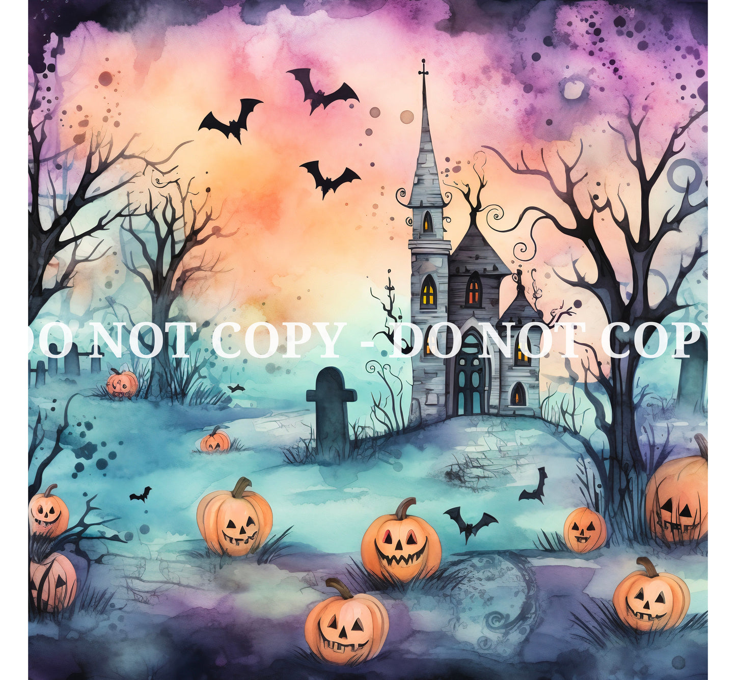 WATERCOLOR HALLOWEEN PATTERN VINYL - MULTIPLE VARIATIONS