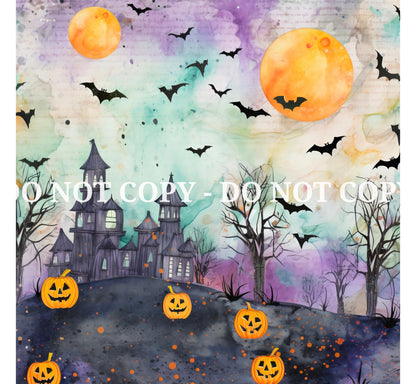 WATERCOLOR HALLOWEEN PATTERN VINYL - MULTIPLE VARIATIONS