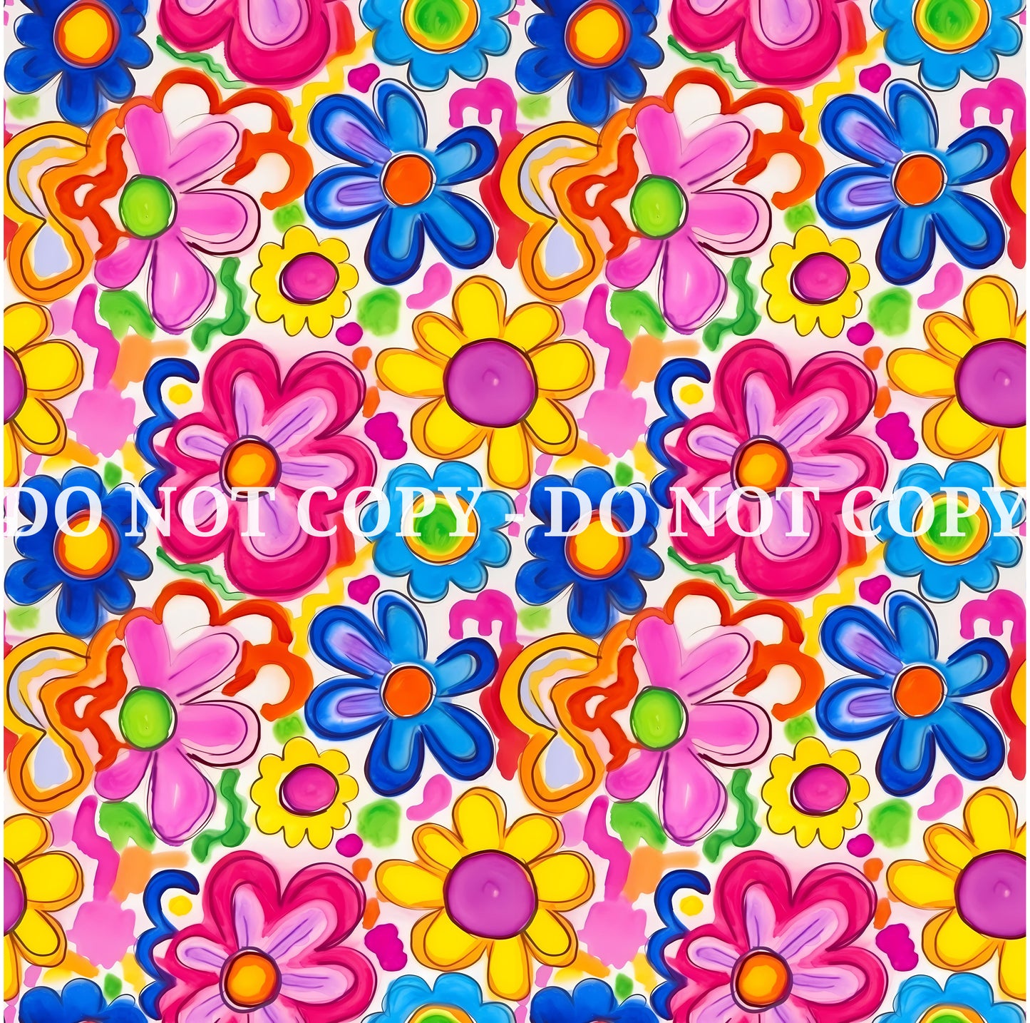 BRIGHT GROOVY FLORAL PATTERN VINYL - MULTIPLE VARIATIONS (Copy)