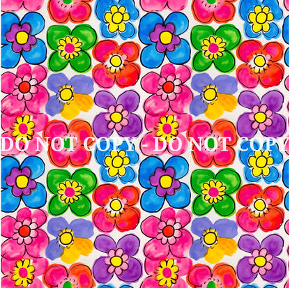 BRIGHT GROOVY FLORAL PATTERN VINYL - MULTIPLE VARIATIONS (Copy)