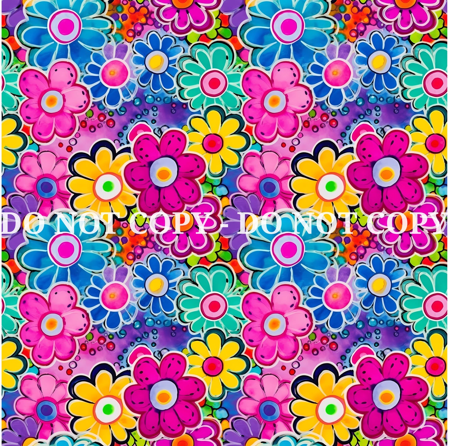 BRIGHT GROOVY FLORAL PATTERN VINYL - MULTIPLE VARIATIONS (Copy)