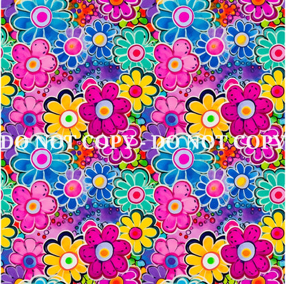 BRIGHT GROOVY FLORAL PATTERN VINYL - MULTIPLE VARIATIONS (Copy)