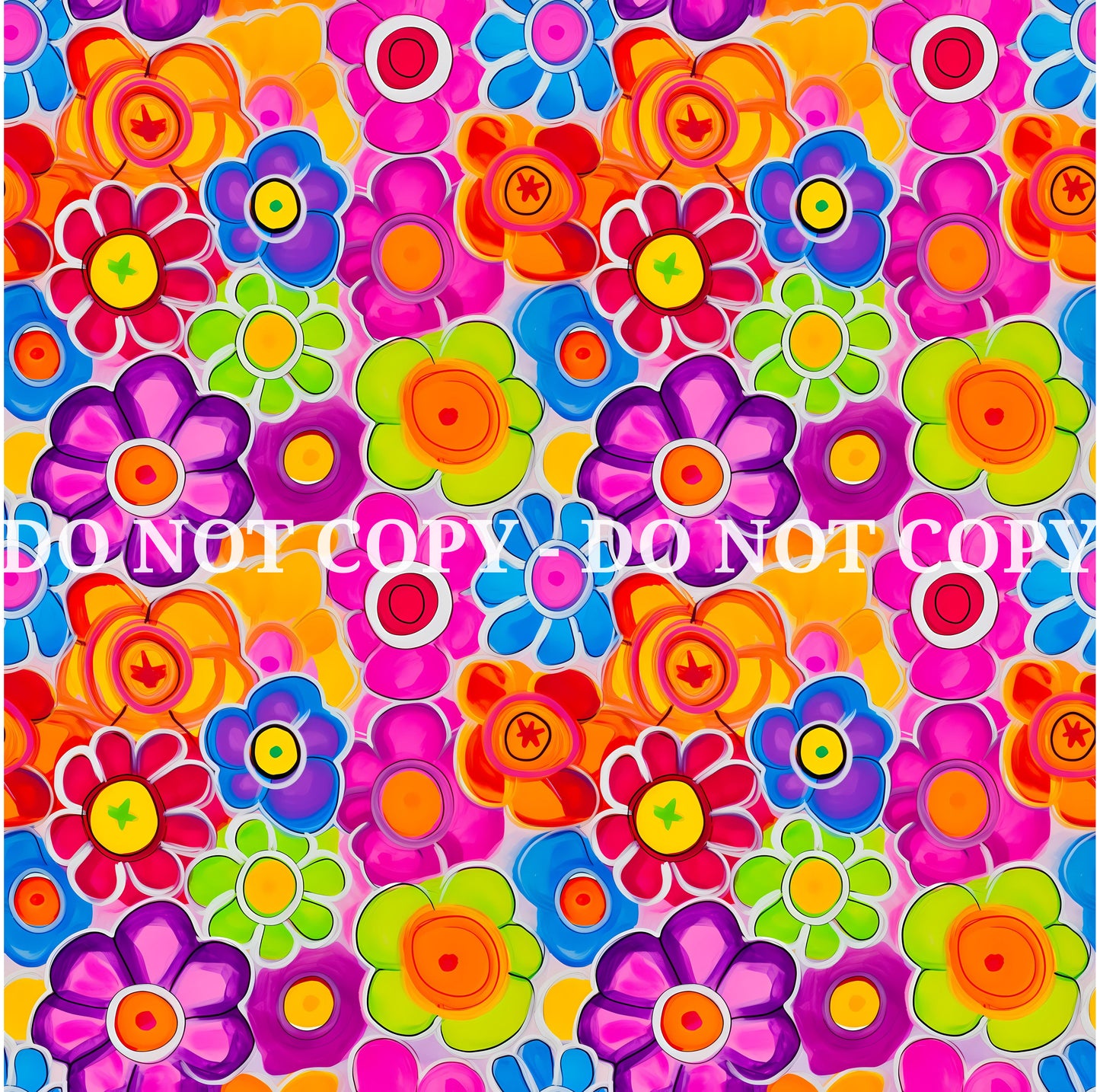 BRIGHT GROOVY FLORAL PATTERN VINYL - MULTIPLE VARIATIONS (Copy)