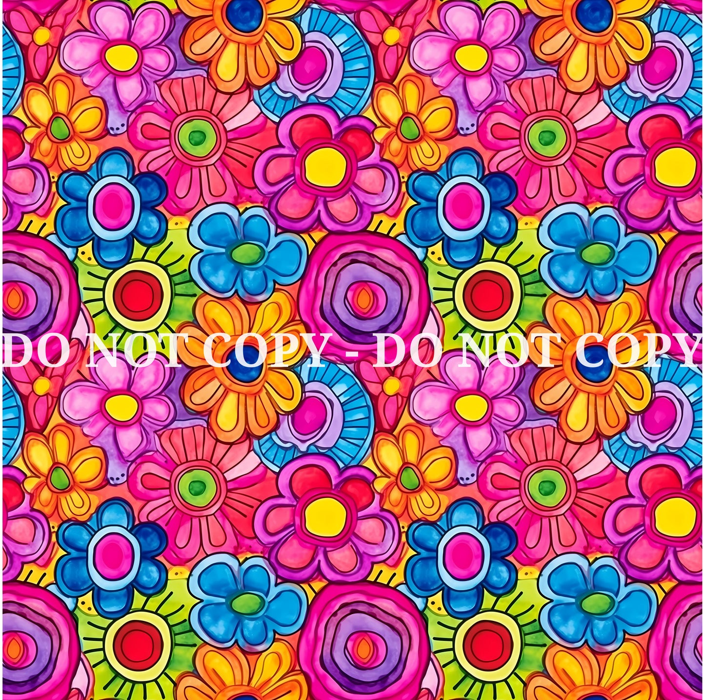 BRIGHT GROOVY FLORAL PATTERN VINYL - MULTIPLE VARIATIONS (Copy)