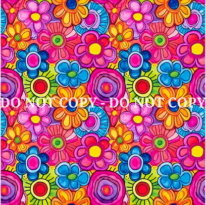 BRIGHT GROOVY FLORAL PATTERN VINYL - MULTIPLE VARIATIONS (Copy)