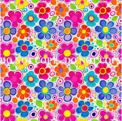 BRIGHT GROOVY FLORAL PATTERN VINYL - MULTIPLE VARIATIONS (Copy)