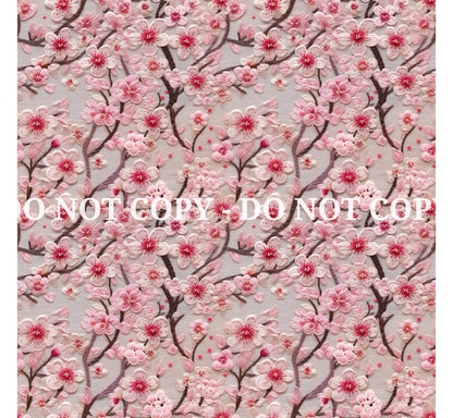 CHERRY BLOSSOM EMBROIDERED PATTERN VINYL - MULTIPLE VARIATIONS