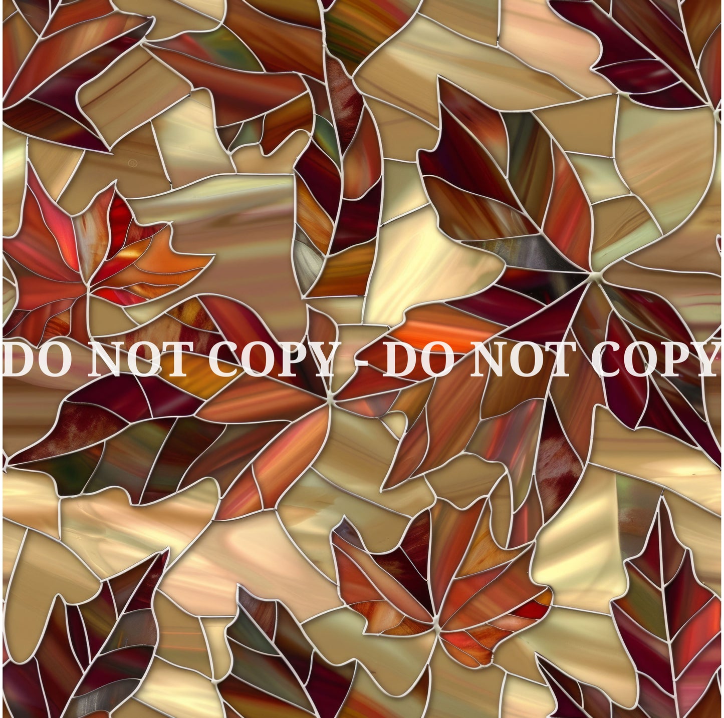 STAINED GLASS FALL LEAVES PATTERN VINYL - MULTIPLE VARIATIONS