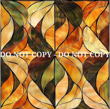 STAINED GLASS FALL LEAVES PATTERN VINYL - MULTIPLE VARIATIONS