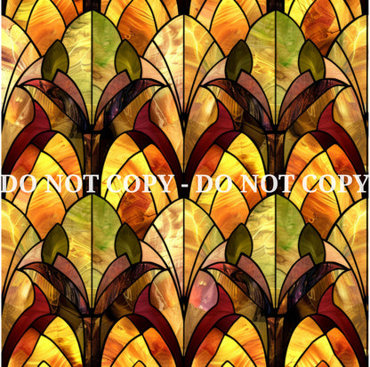 STAINED GLASS FALL LEAVES PATTERN VINYL - MULTIPLE VARIATIONS