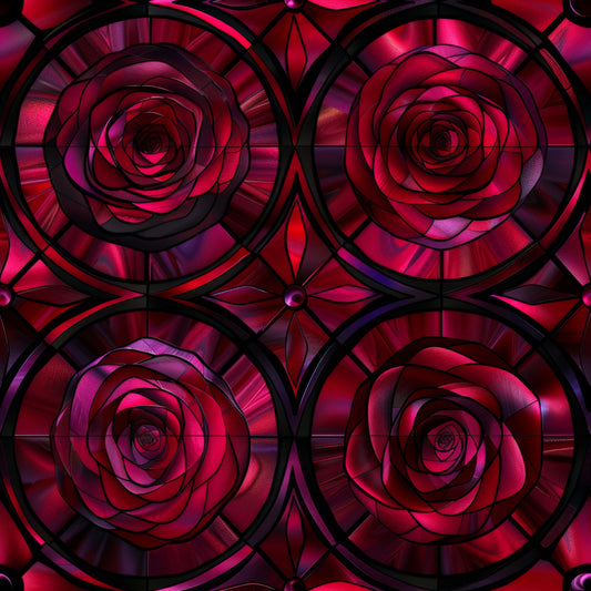 GOTHIC ROSE STAINED GLASS VINYL - MULTIPLE VARIATIONS