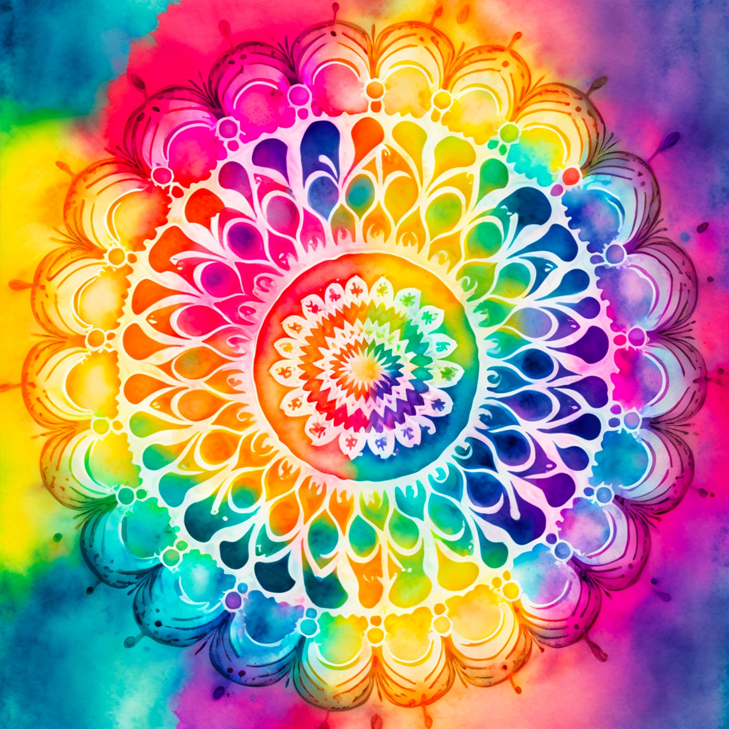 TIE DYE MANDALA VINYL - MULTIPLE VARIATIONS