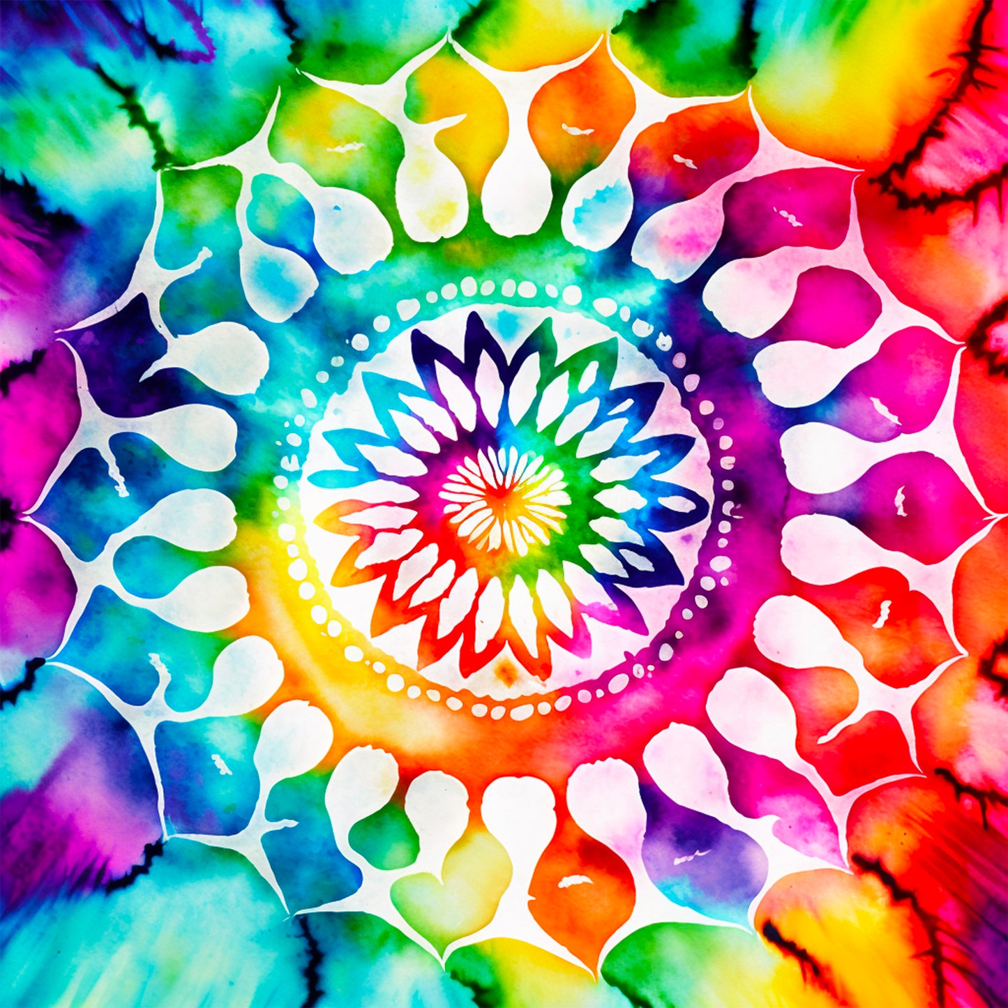 TIE DYE MANDALA VINYL - MULTIPLE VARIATIONS