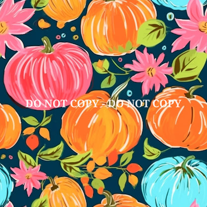 VIBRANT PUMPKIN PATTERN VINYL - MULTIPLE VARIATIONS