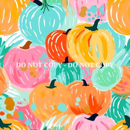 VIBRANT PUMPKIN PATTERN VINYL - MULTIPLE VARIATIONS