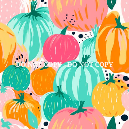 VIBRANT PUMPKIN PATTERN VINYL - MULTIPLE VARIATIONS