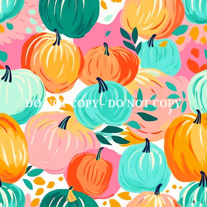 VIBRANT PUMPKIN PATTERN VINYL - MULTIPLE VARIATIONS