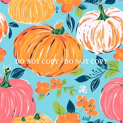 VIBRANT PUMPKIN PATTERN VINYL - MULTIPLE VARIATIONS