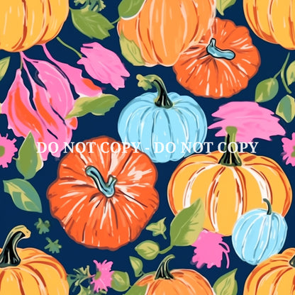 VIBRANT PUMPKIN PATTERN VINYL - MULTIPLE VARIATIONS