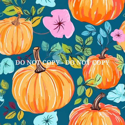 VIBRANT PUMPKIN PATTERN VINYL - MULTIPLE VARIATIONS