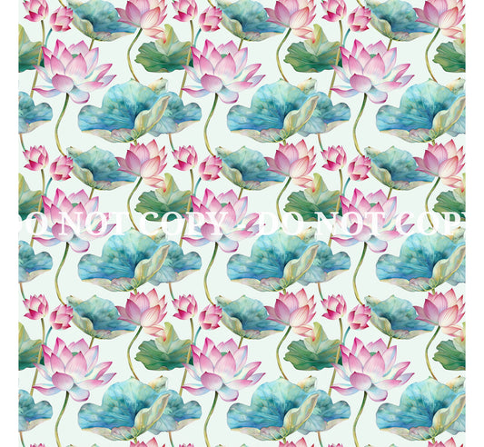 LOTUS FLOWERS PATTERN VINYL - MULTIPLE VARIATIONS