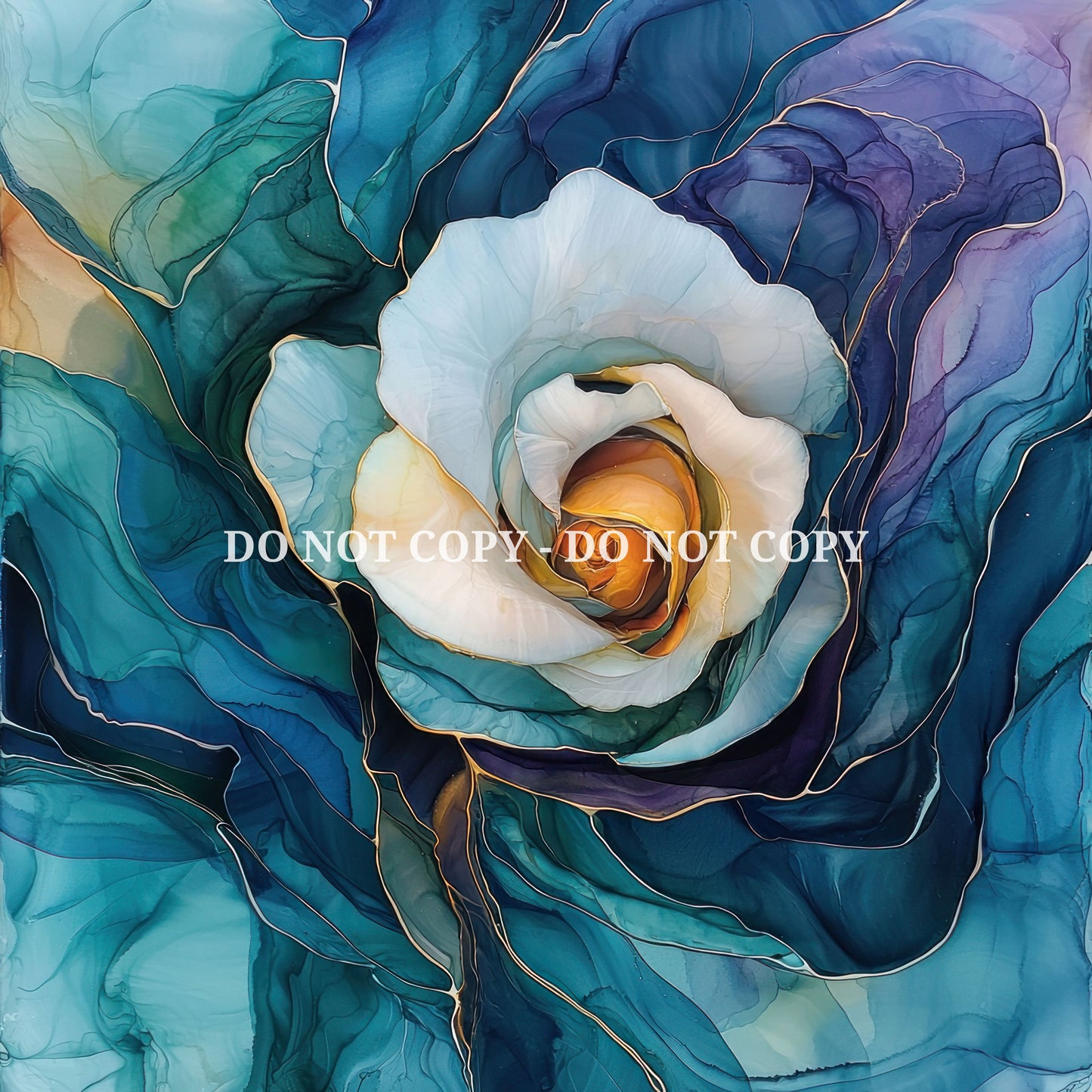 BLUE INK ROSES PATTERN VINYL - MULTIPLE VARIATIONS