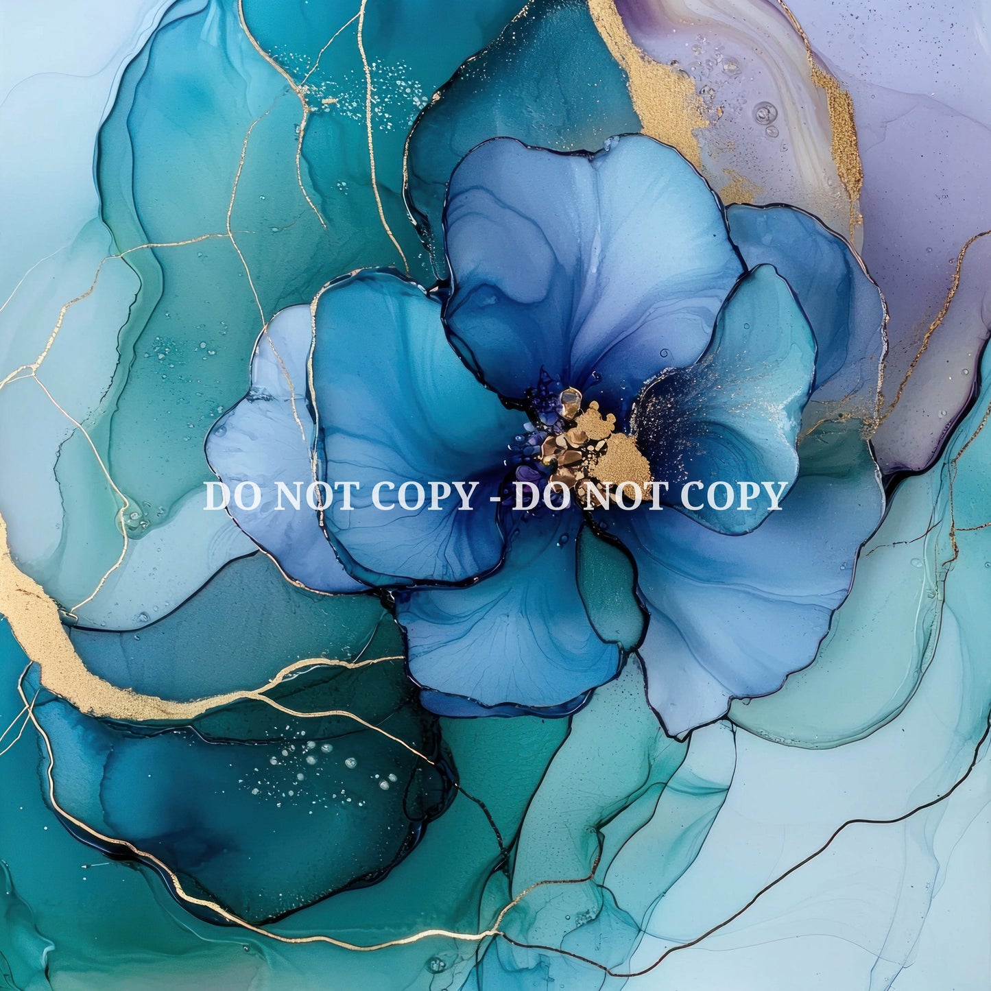 BLUE INK ROSES PATTERN VINYL - MULTIPLE VARIATIONS