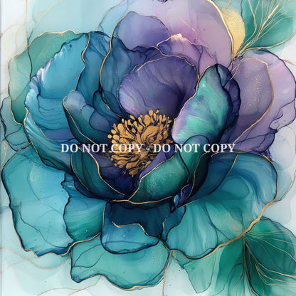 BLUE INK ROSES PATTERN VINYL - MULTIPLE VARIATIONS