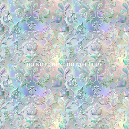 IRIDESCENT DAMASK PATTERN VINYL - MULTIPLE VARIATIONS