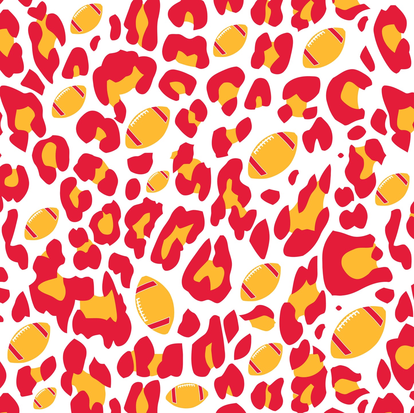 LEOPARD FOOTBALL PRINT - RED AND YELLOW 1