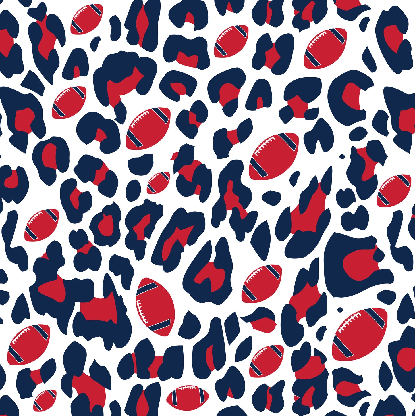 LEOPARD FOOTBALL PRINT - NAVY AND RED 4