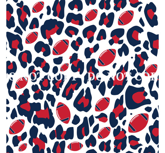 LEOPARD FOOTBALL PRINT - NAVY AND RED 4