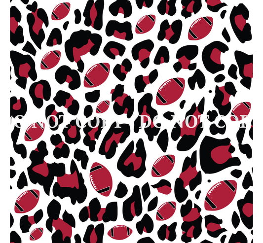 LEOPARD FOOTBALL PRINT - BLACK AND RED 5