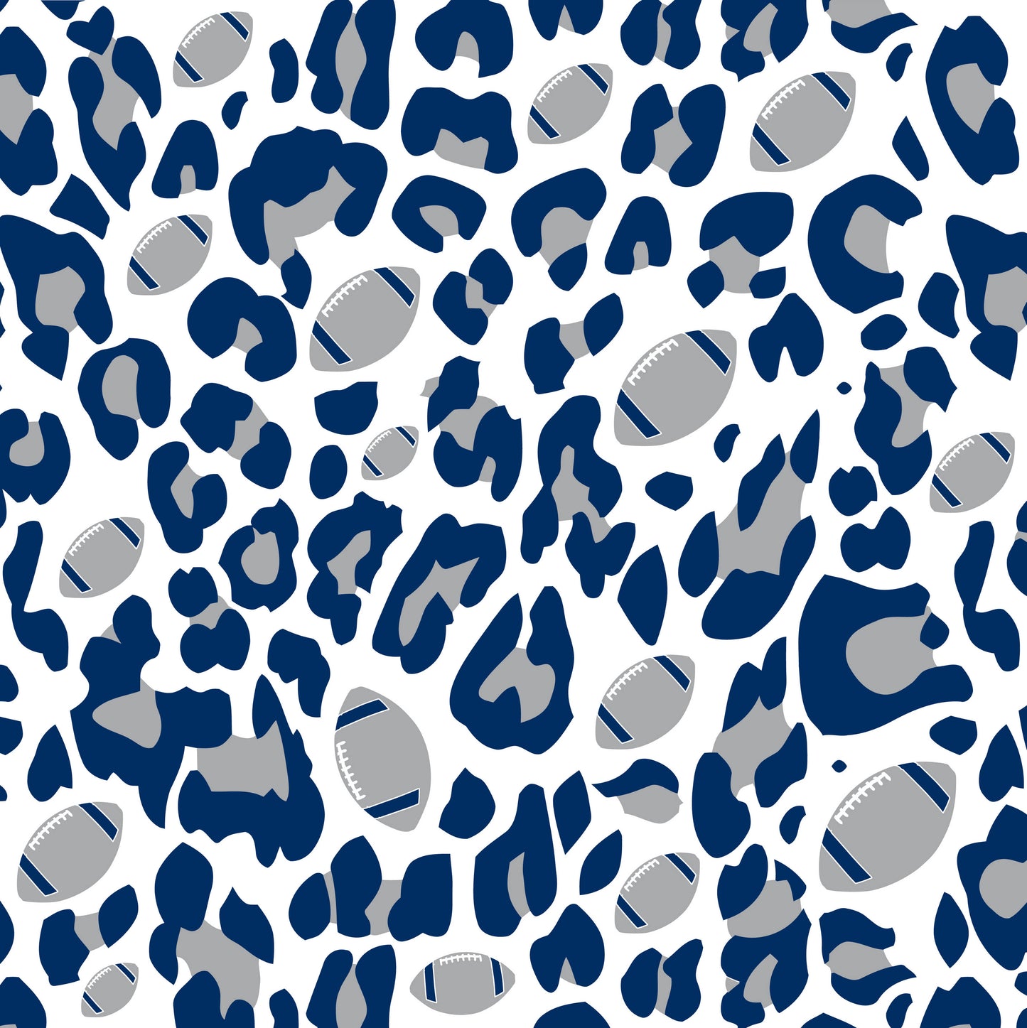 LEOPARD FOOTBALL PRINT - NAVY AND GREY 6