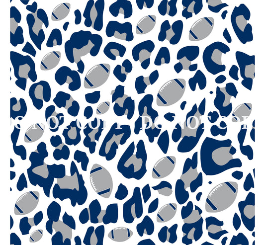 LEOPARD FOOTBALL PRINT - NAVY AND GREY 6