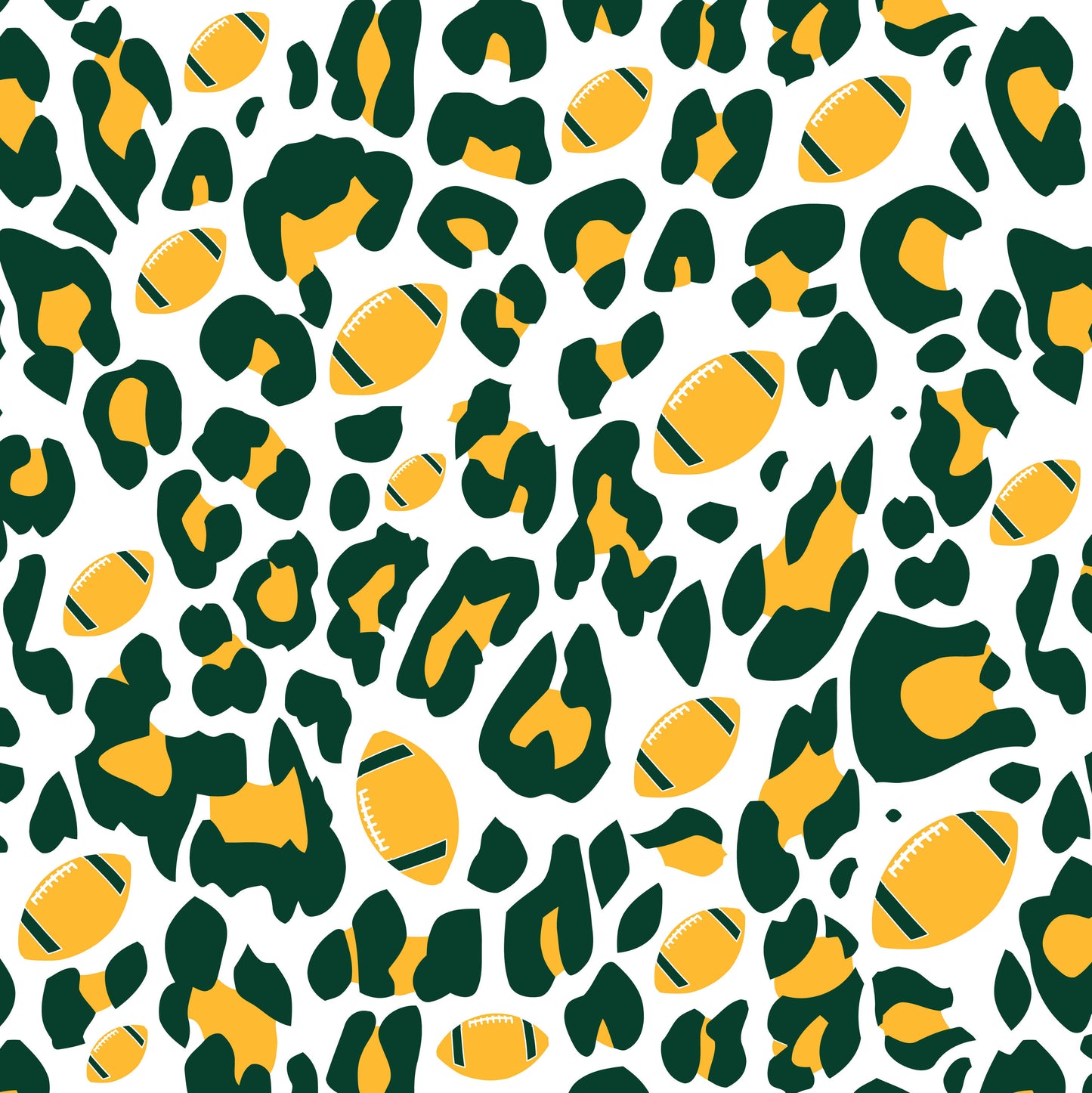 LEOPARD FOOTBALL PRINT - GREEN AND YELLOW 10