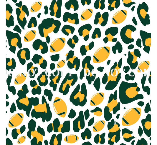 LEOPARD FOOTBALL PRINT - GREEN AND YELLOW 10