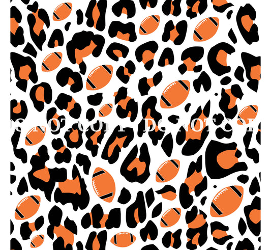 LEOPARD FOOTBALL PRINT - ORANGE AND BLACK 12