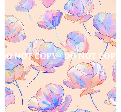 HOLO FLOWERS PATTERN VINYL - MULTIPLE VARIATIONS